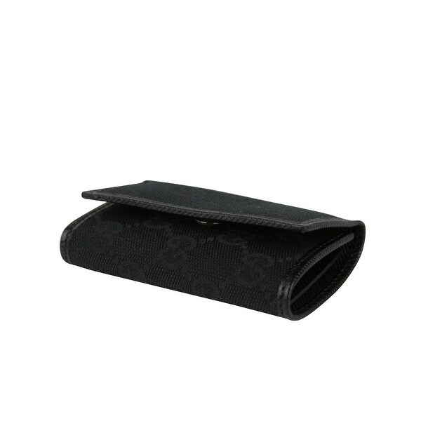 Shop Gucci Unisex Trifold Black GG Canvas Key Chain Ring